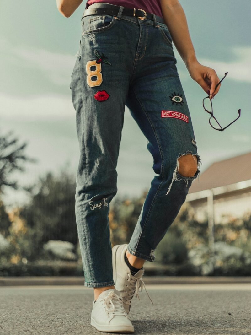 98S Archive Denim jeans worn on model