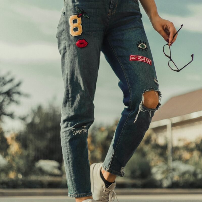 98S Archive Denim jeans worn on model